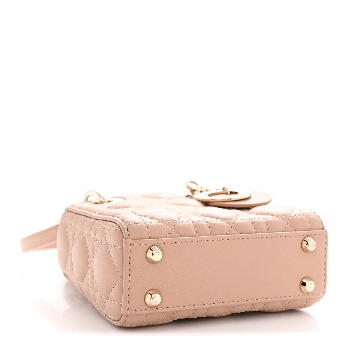 Lambskin Cannage Micro Lady Dior Rose Des Vents wholesalehk.shop