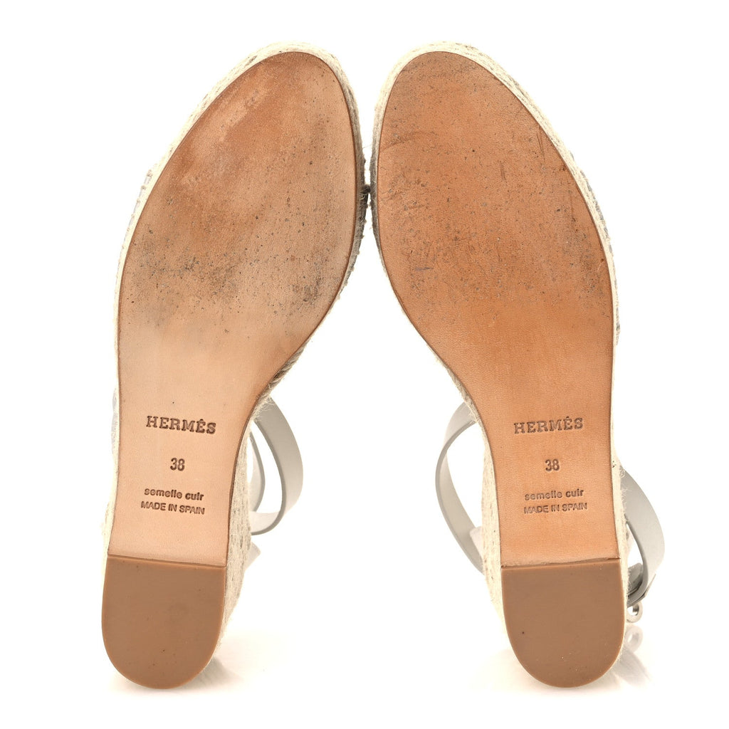 Calfskin Tipoli Espadrille Wedges 38 White wholesalehk.shop