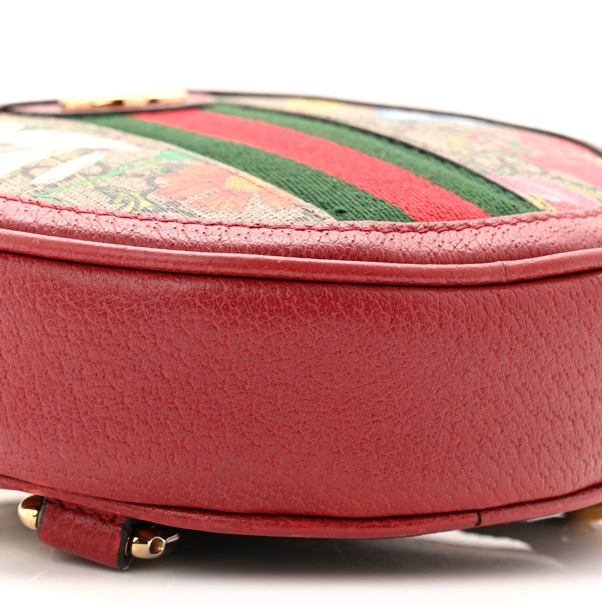 GG Supreme Monogram Web Flora Mini Ophidia Round Backpack Red wholesalehk.shop