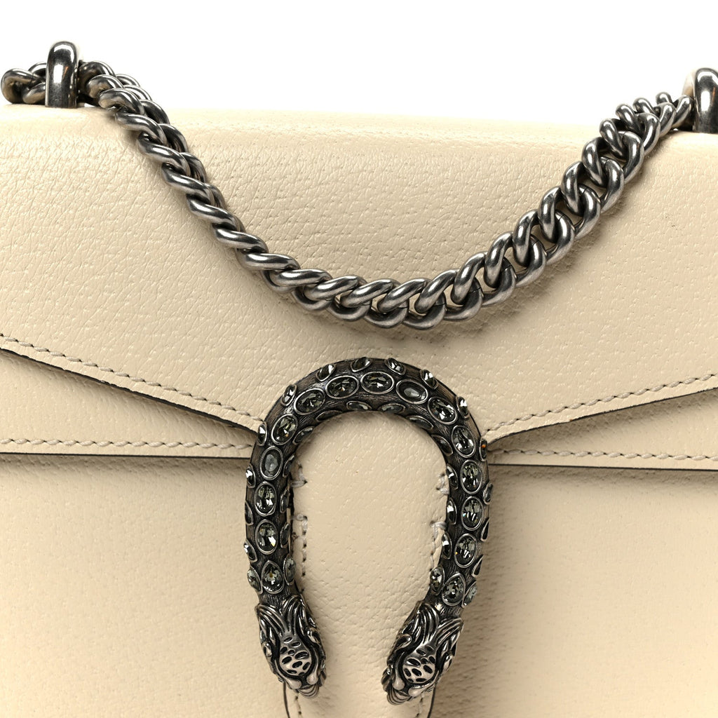 Textured Calfskin Crystal Mini Dionysus Shoulder Bag Mystic White wholesalehk.shop