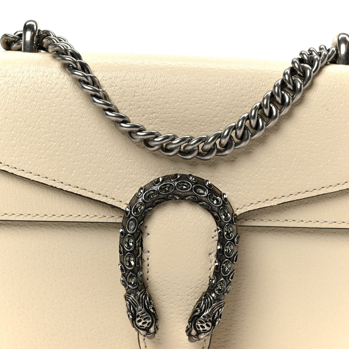 Textured Calfskin Crystal Mini Dionysus Shoulder Bag Mystic White wholesalehk.shop