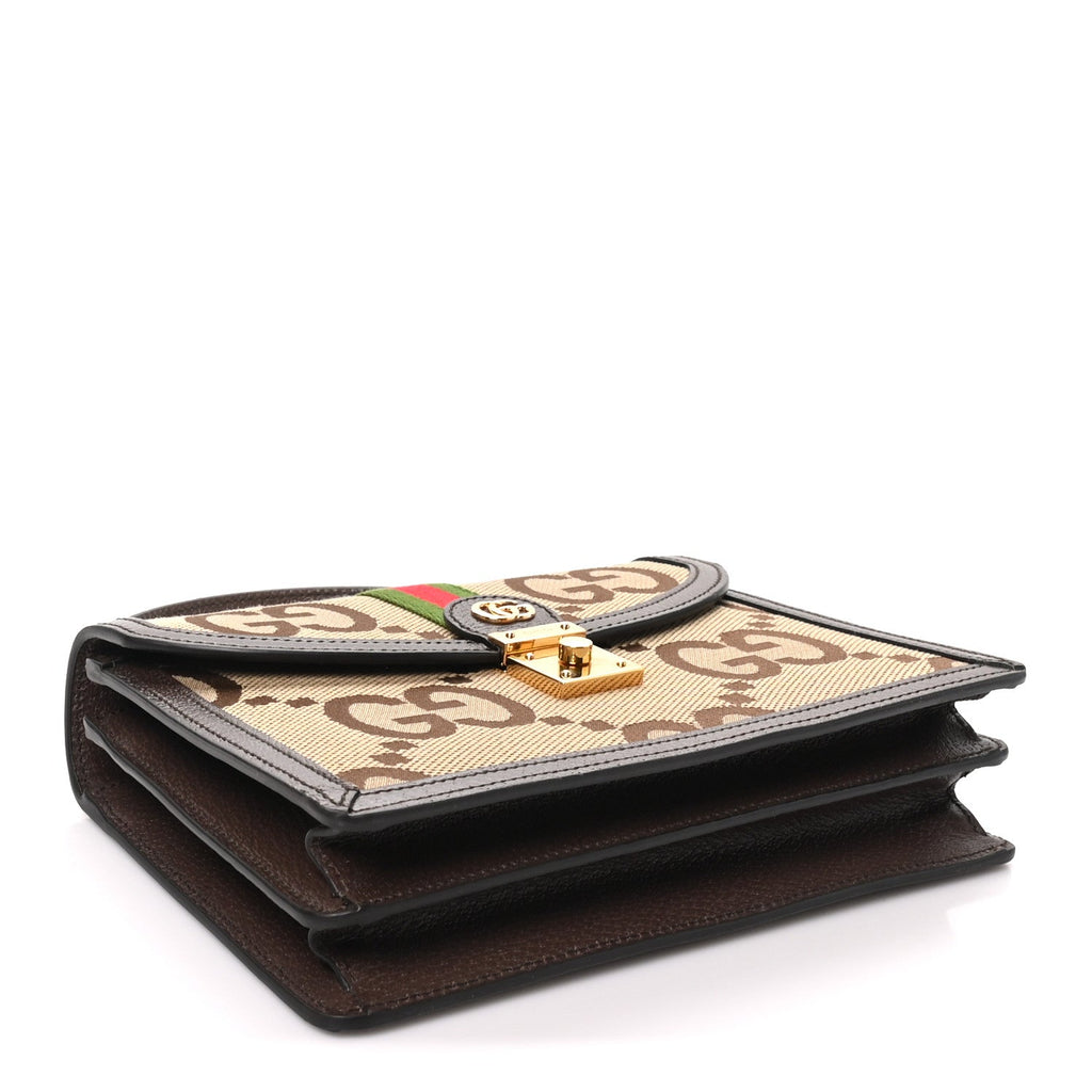 Monogram Jumbo GG Textured Dollar Calfskin Web Small Ophidia Padlock Top Handle Bag Camel Ebony New Acero £¨ Direct shipment via from wholesalehk.shop