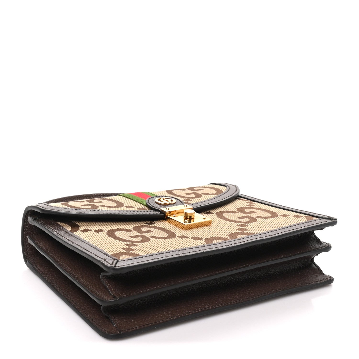 Monogram Jumbo GG Textured Dollar Calfskin Web Small Ophidia Padlock Top Handle Bag Camel Ebony New Acero £¨ Direct shipment via from wholesalehk.shop