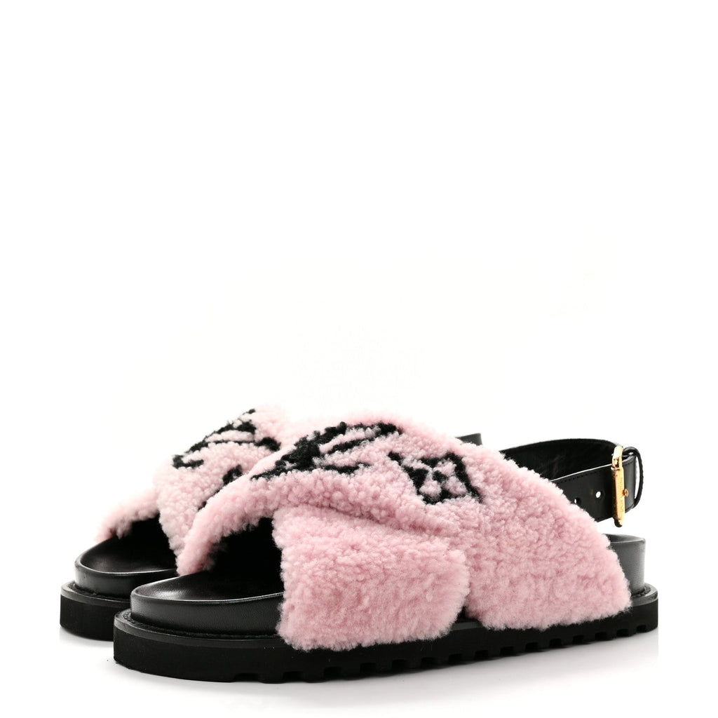 Shearling Calfskin Paseo Flat Comfort Sandal 38 Pink £¨ Direct shipment via from wholesalehk.shop