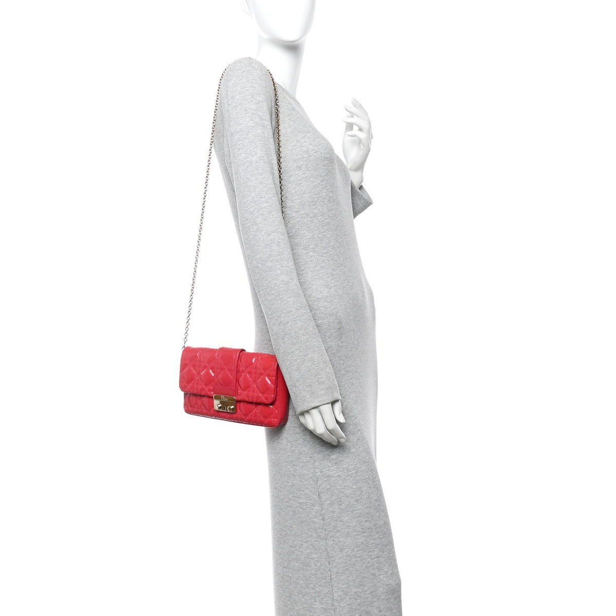 Patent Cannage Miss Dior Promenade Pouch Fuchsia wholesalehk.shop