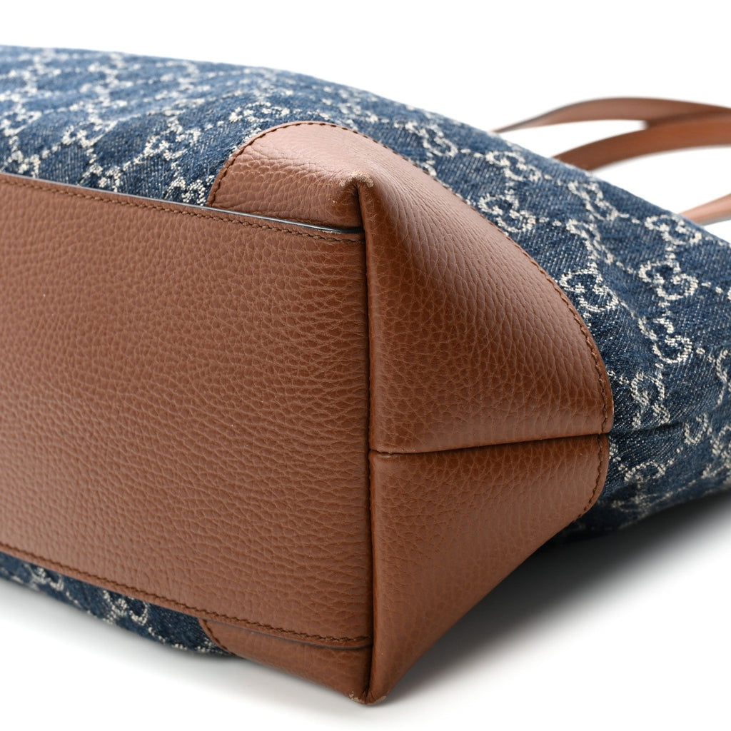 New Denim GG Monogram Medium Ophidia Shopping Tote Blue Tea Cuir wholesalehk.shop