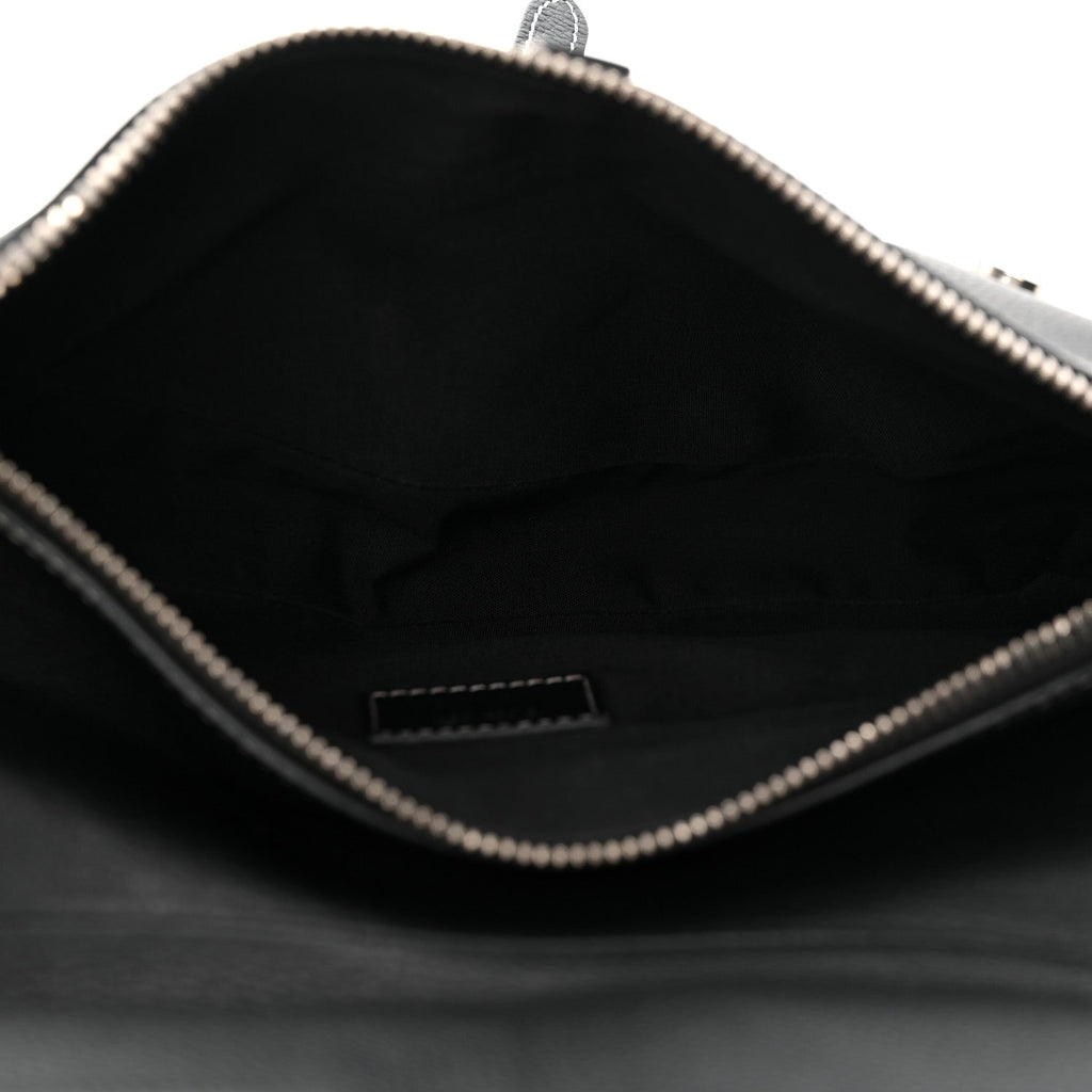 Grained Calfskin Mens Saddle Bag Black wholesalehk.shop