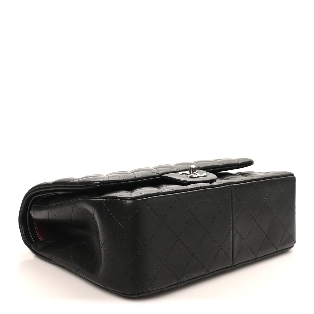 Lambskin Quilted Jumbo Double Flap Black wholesalehk.shop