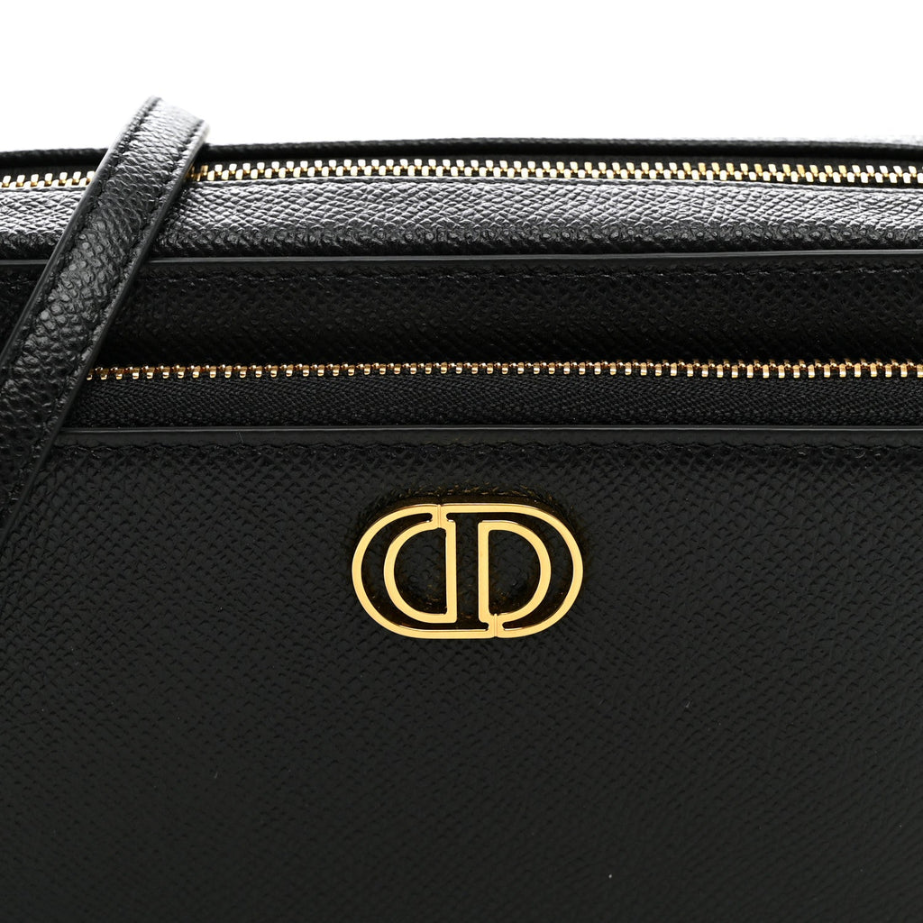 Grained Calfskin Caro Double Pouch Black wholesalehk.shop