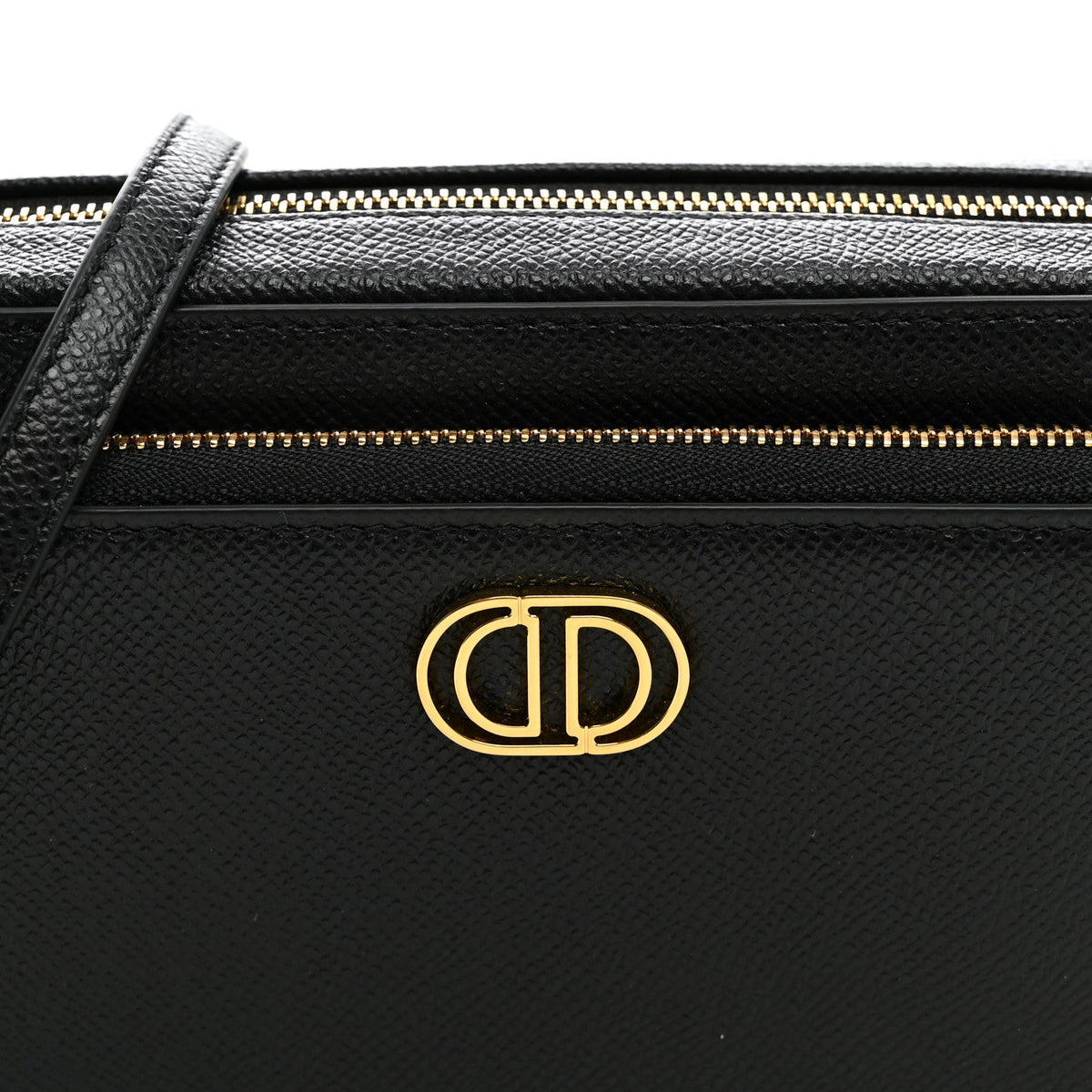 Grained Calfskin Caro Double Pouch Black wholesalehk.shop