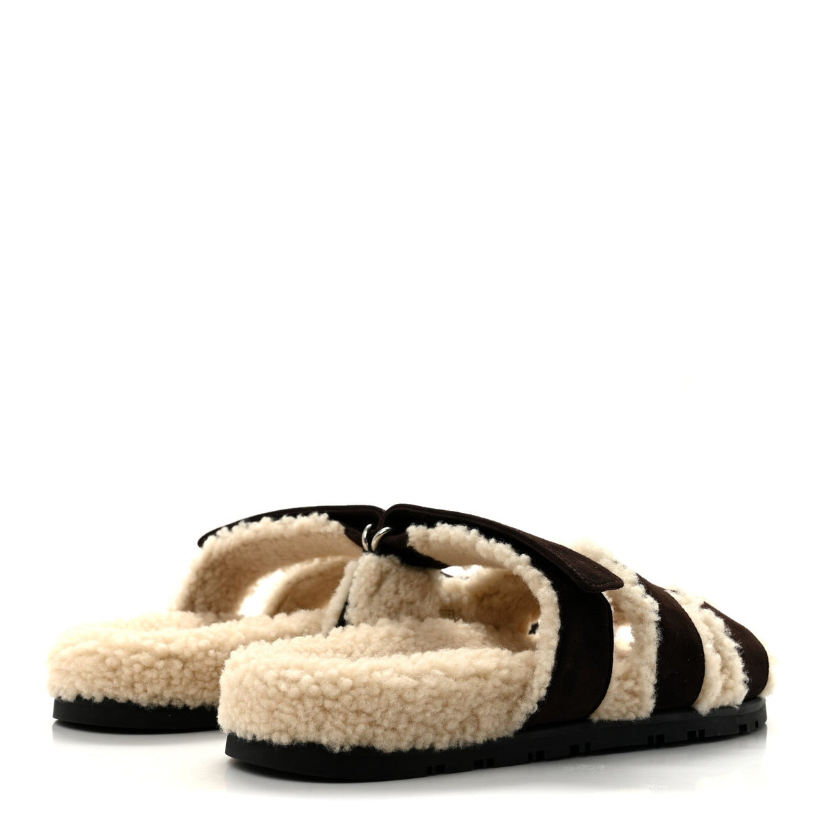 Suede Goatskin Woolskin Womens Chypre Sandals 37.5 Marron Ebene wholesalehk.shop