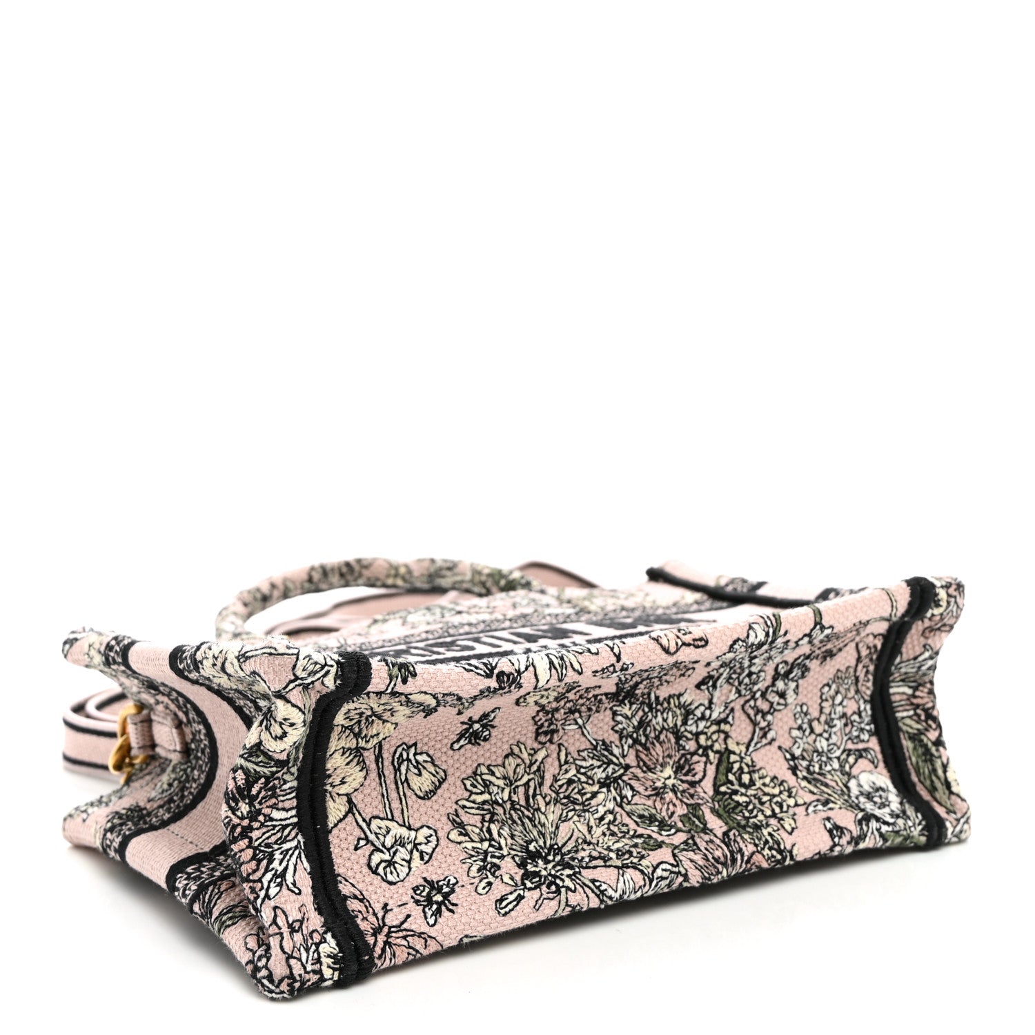 Canvas Embroidered Mini Book Tote With Strap Pink Multicolor £¨ Direct shipment via from wholesalehk.shop