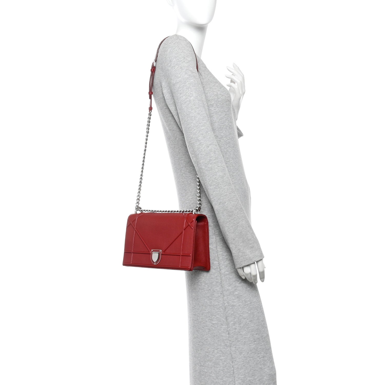 Grained Calfskin Medium Diorama Flap Bag Red ¡§ Direct shipment via from wholesalehk.shop