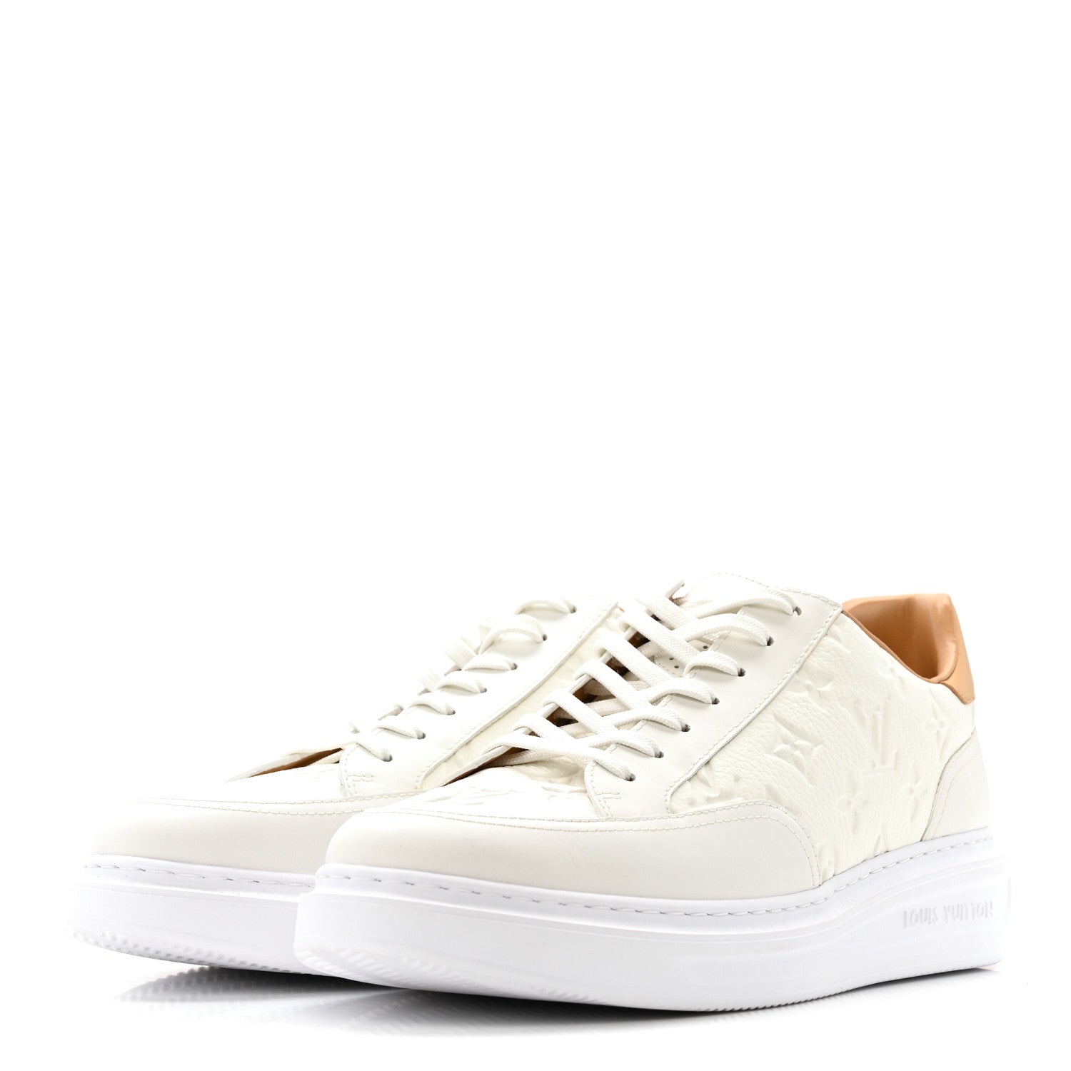 Grained Calfskin Embossed Monogram Mens Beverly Hills Sneakers 8.5 White £¨ Direct shipment via from wholesalehk.shop