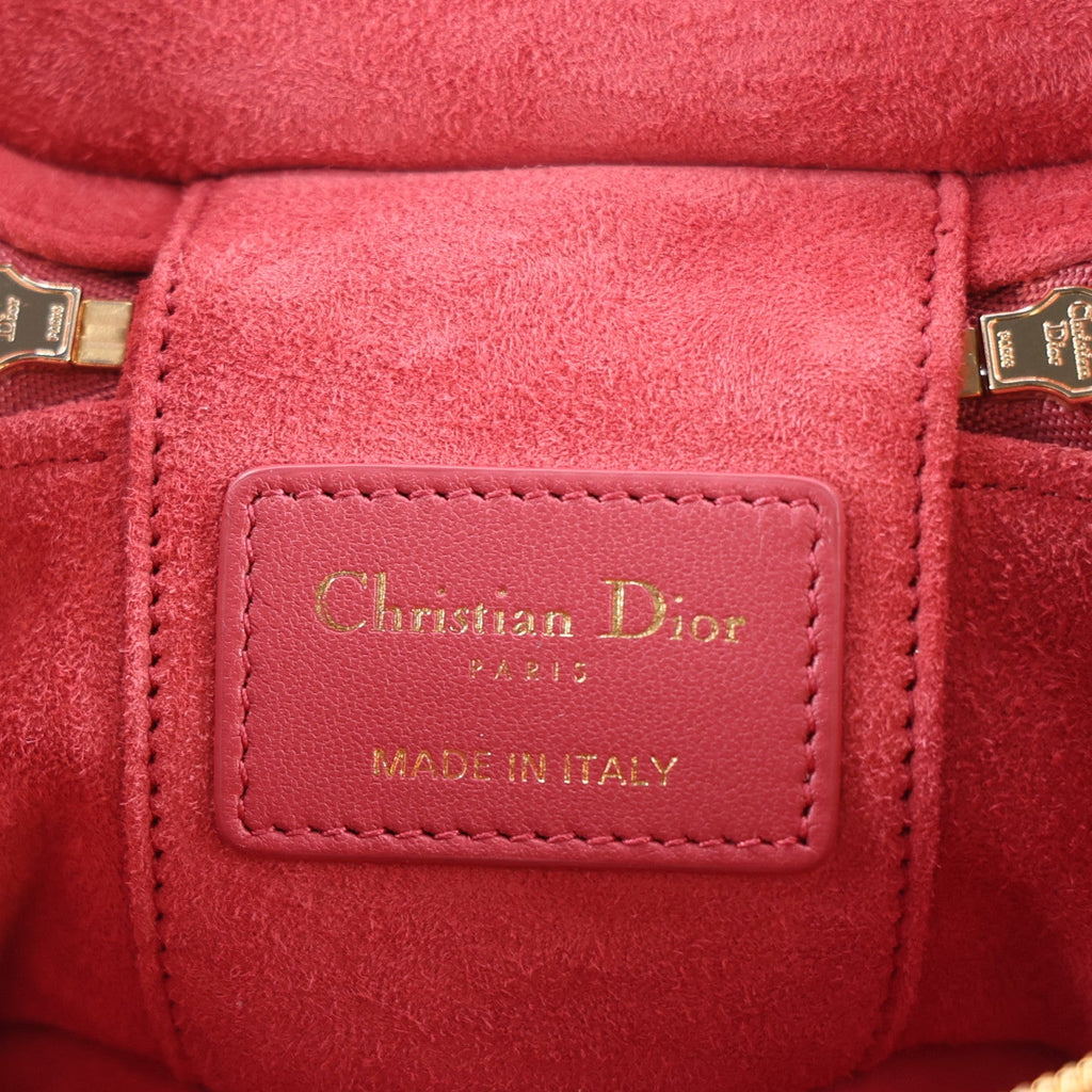 Lambskin Cannage Micro Vanity Case Strawberry Pink wholesalehk.shop