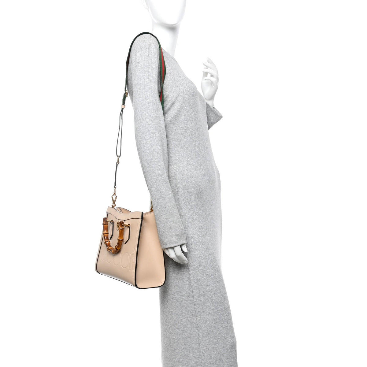 Calfskin Gucci Embossed Small Diana Tote Bag Pink wholesalehk.shop