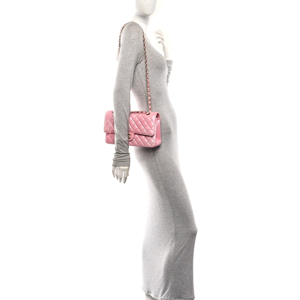 Iridescent Caviar Quilted Medium Double Flap Rose Pink wholesalehk.shop