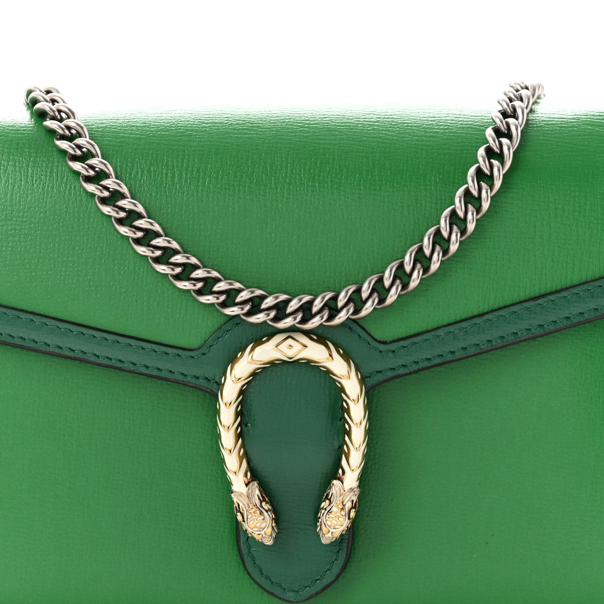 Azalea Calfskin Enamel Mini Dionysus Chain Wallet New Shamarock Emerald wholesalehk.shop