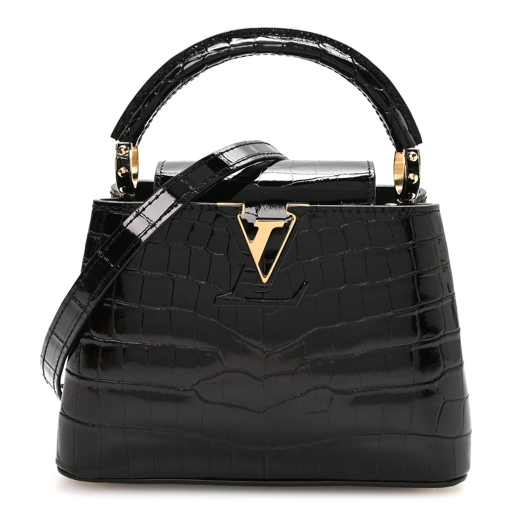 Crocodile Mini Capucines Black £¨ Direct shipment via from wholesalehk.shop