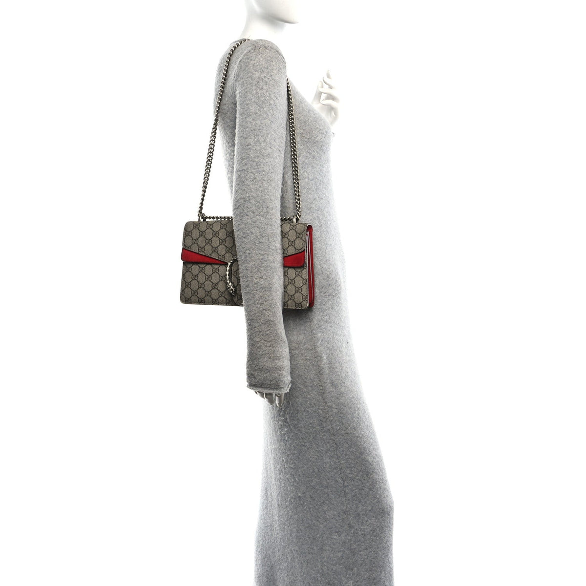 GG Supreme Monogram Small Dionysus Shoulder Bag Red wholesalehk.shop