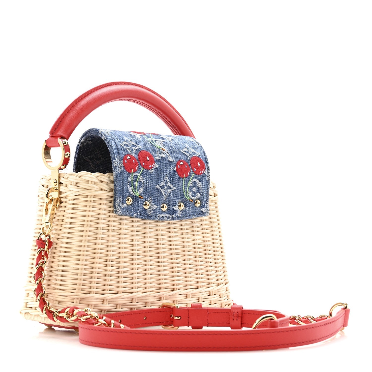 LV X TM Rattan Denim Calfskin Cerises Capucines Mini £¨ Direct shipment via from wholesalehk.shop