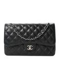 Caviar Quilted Jumbo Double Flap Black wholesalehk.shop