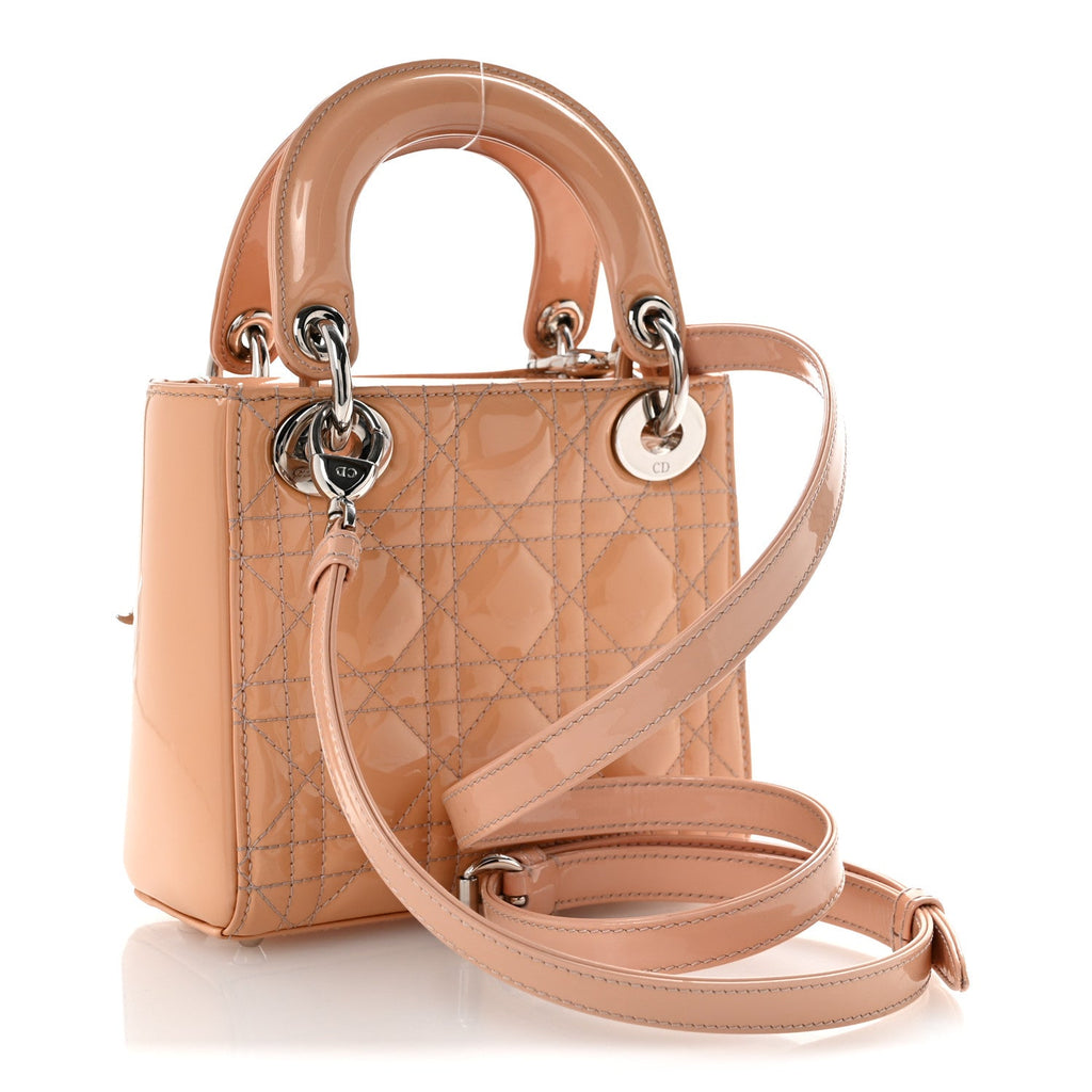 Patent Cannage Mini Lady Dior Rose Clair wholesalehk.shop