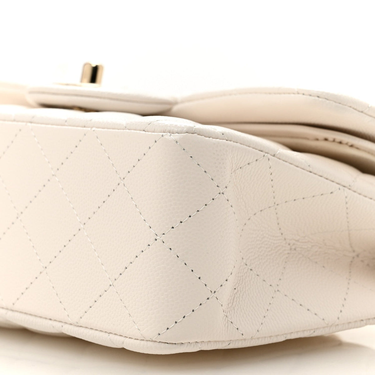Caviar Quilted Small Double Flap White wholesalehk.shop