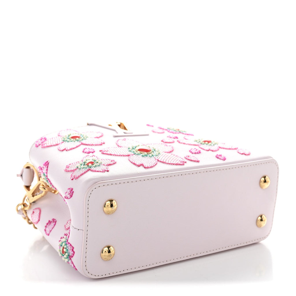 LV X TM Lambskin Beaded Embroidered Mini Cherry Blossom Capucines Pink £¨ Direct shipment via from wholesalehk.shop