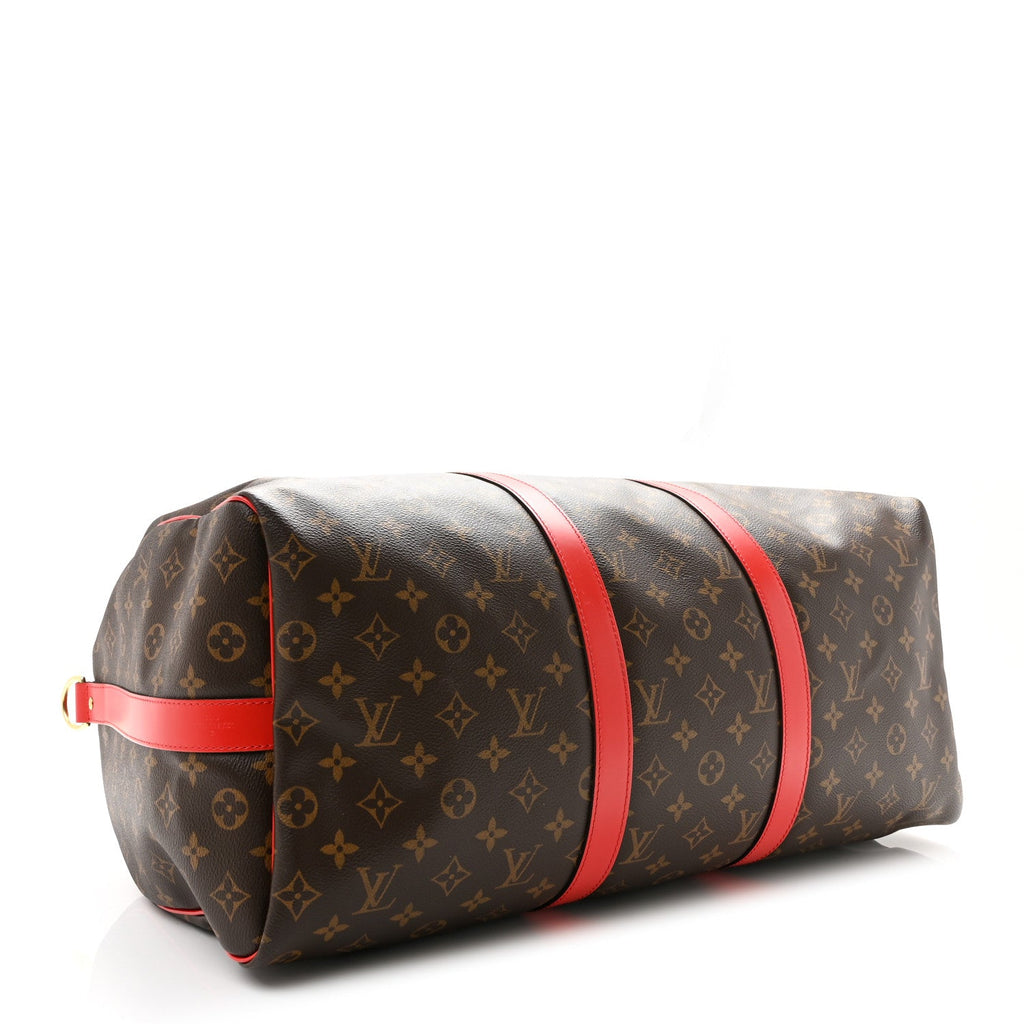 Calfskin Monogram Keepall Bandouliere 50 Coquelicot wholesalehk.shop