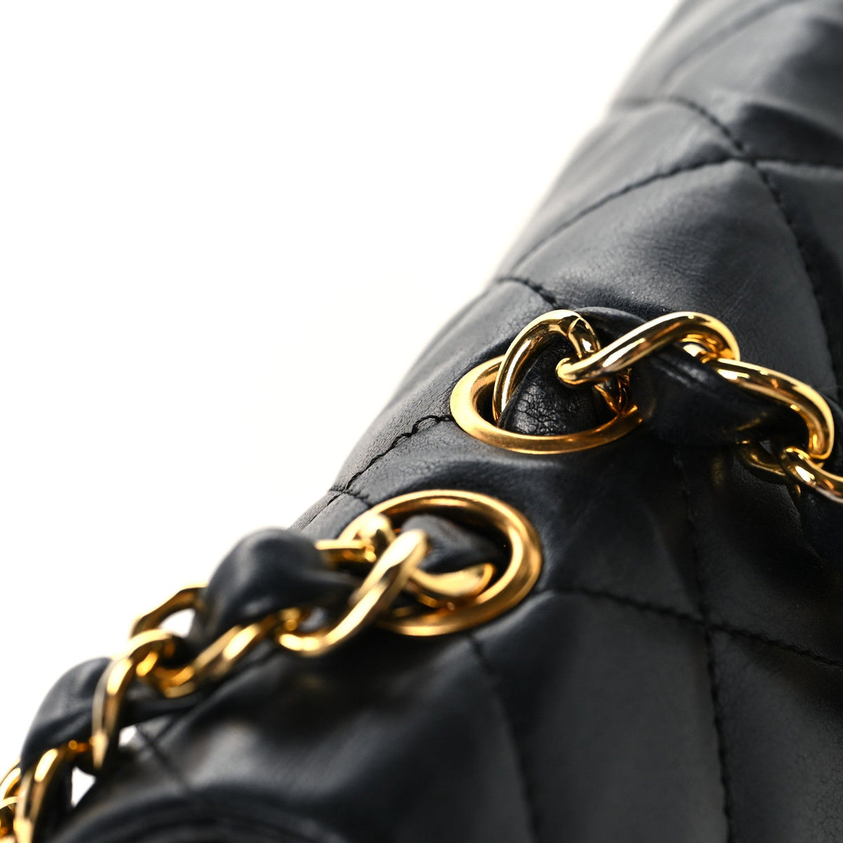 Lambskin Quilted Jumbo Double Flap Black wholesalehk.shop