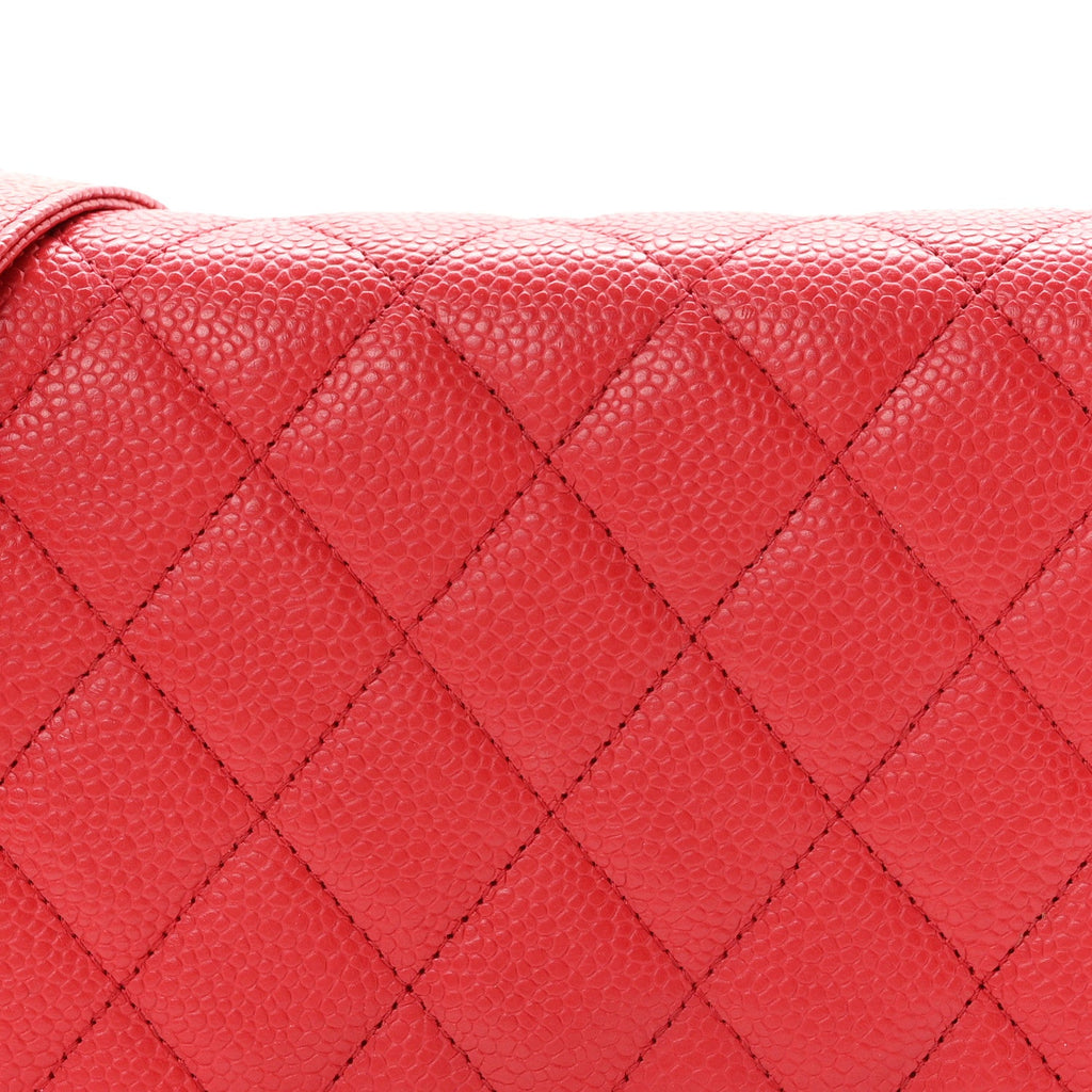 Caviar Quilted Boy Wallet On Chain WOC Red wholesalehk.shop