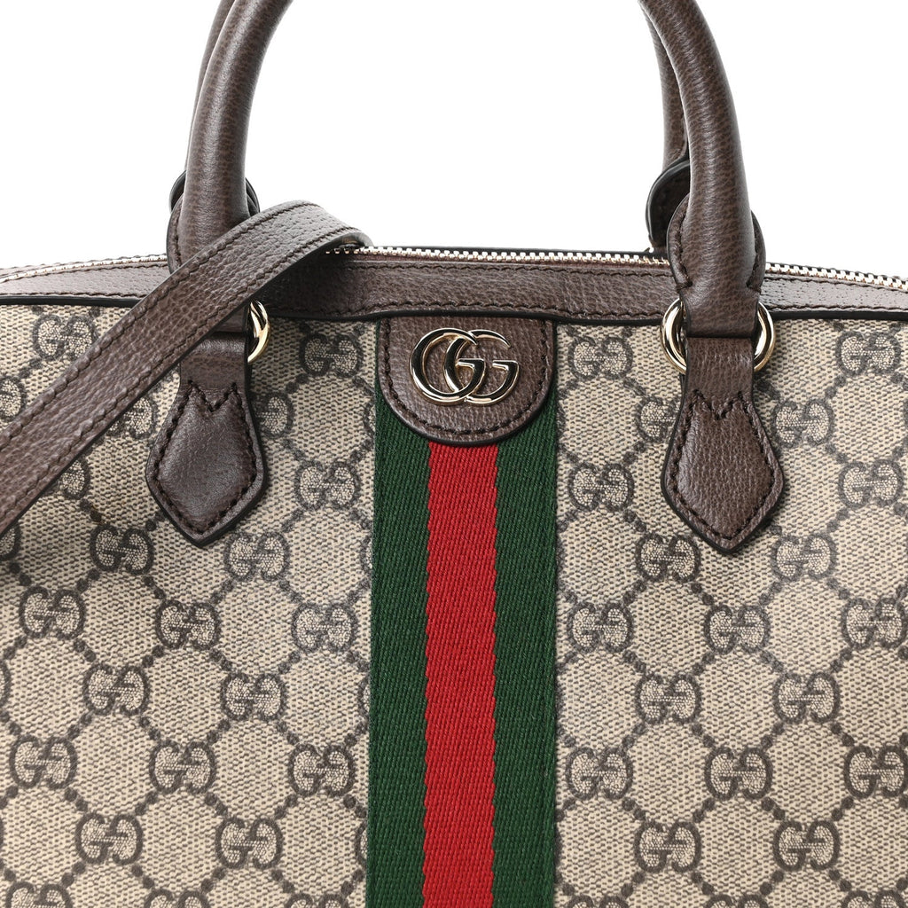 GG Supreme Monogram Web Medium Ophidia Top Handle Bag Beige Ebony New Acero wholesalehk.shop