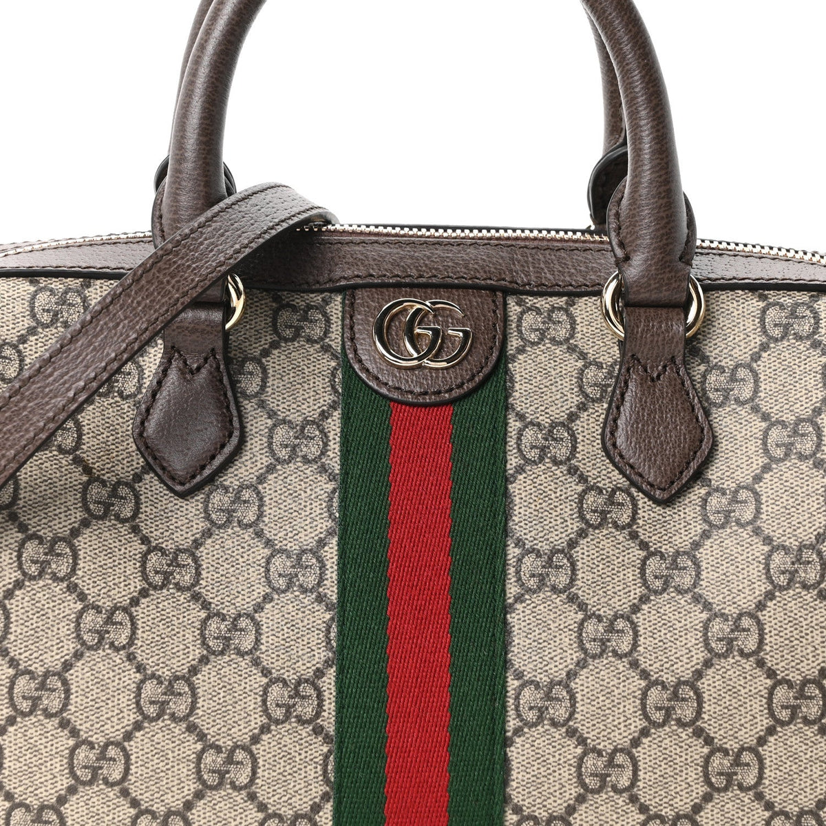 GG Supreme Monogram Web Medium Ophidia Top Handle Bag Beige Ebony New Acero wholesalehk.shop