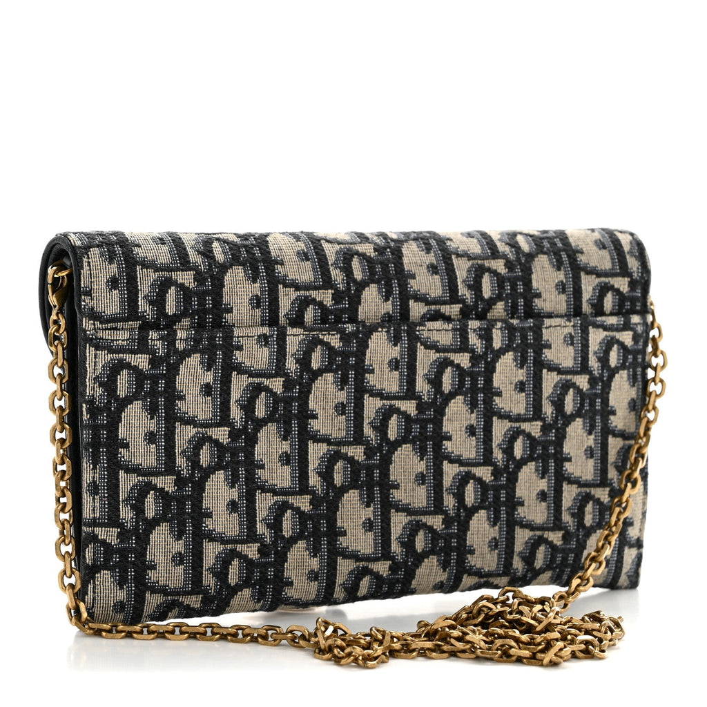 Oblique Saddle Chain Long Wallet Blue wholesalehk.shop