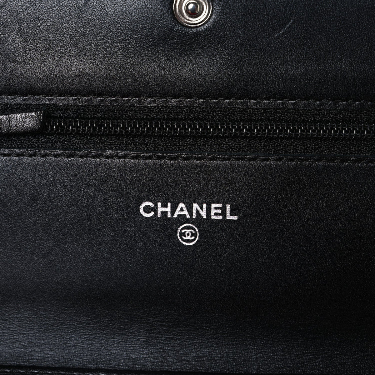 Calfskin Quilted Cambon Wallet on Chain WOC Black wholesalehk.shop