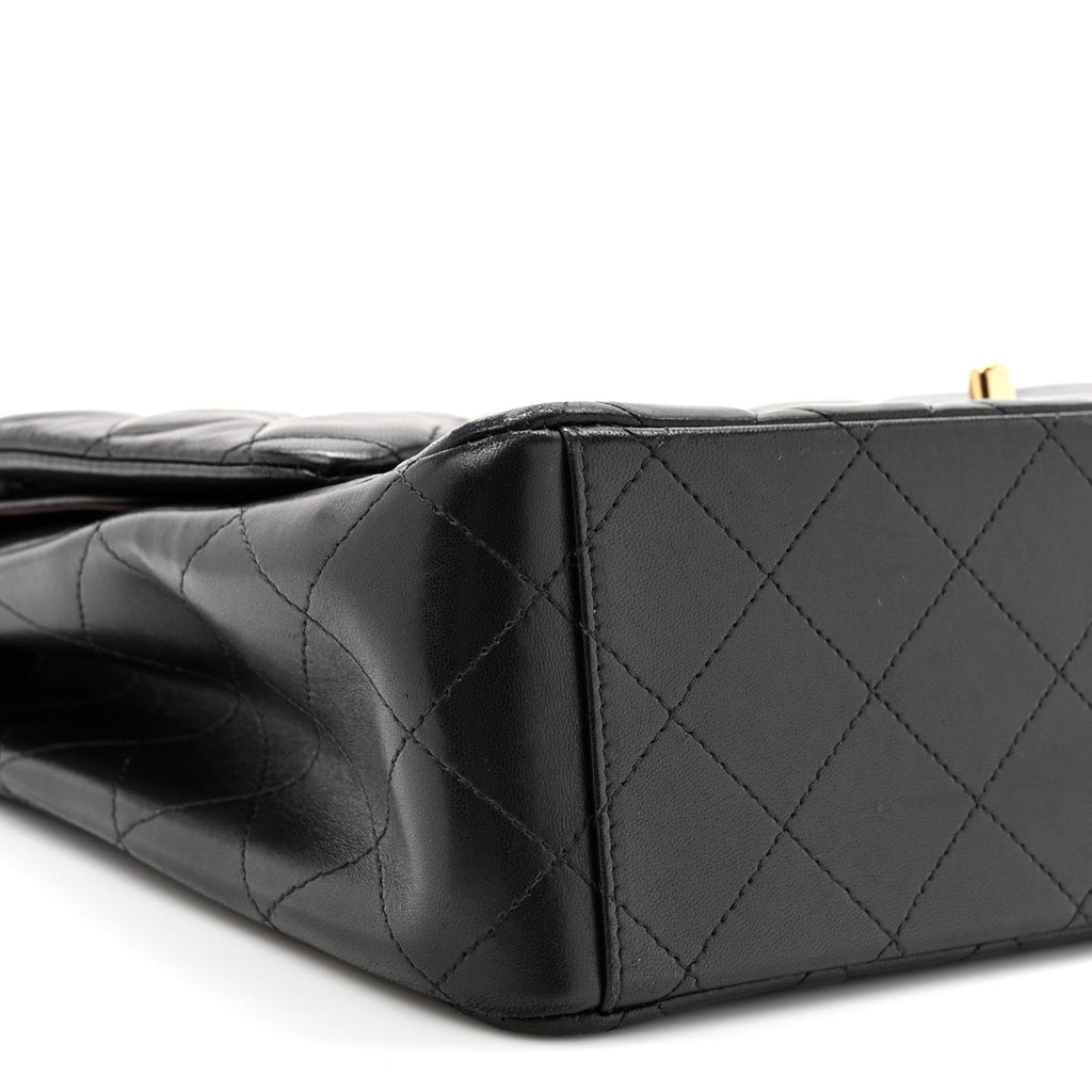 Lambskin Quilted Maxi Double Flap Black wholesalehk.shop