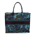 Canvas Embroidered Large Toile de Jouy Voyage Book Tote Celestial Blue £¨ Direct shipment via from wholesalehk.shop