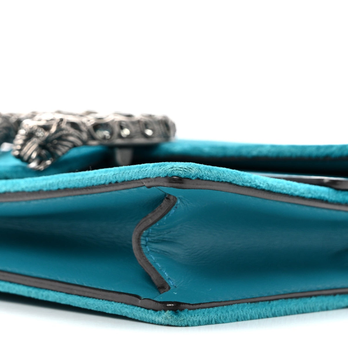 Velvet Super Mini Dionysus Shoulder Bag Pavone Cyan wholesalehk.shop