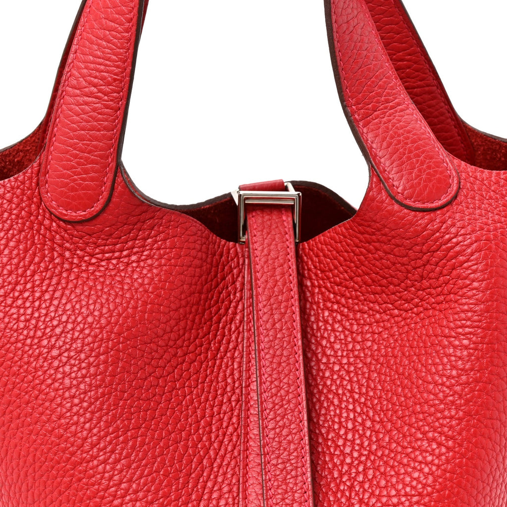 Taurillon Clemence Picotin Lock 18 PM Rouge Casaque £¨ Direct shipment via from wholesalehk.shop