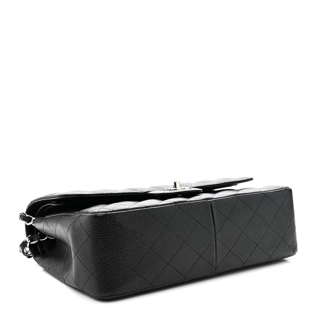 Caviar Quilted Jumbo Double Flap Black wholesalehk.shop