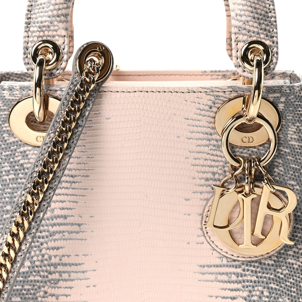 Lizard Ombre Mini Lady Dior Light Pink wholesalehk.shop