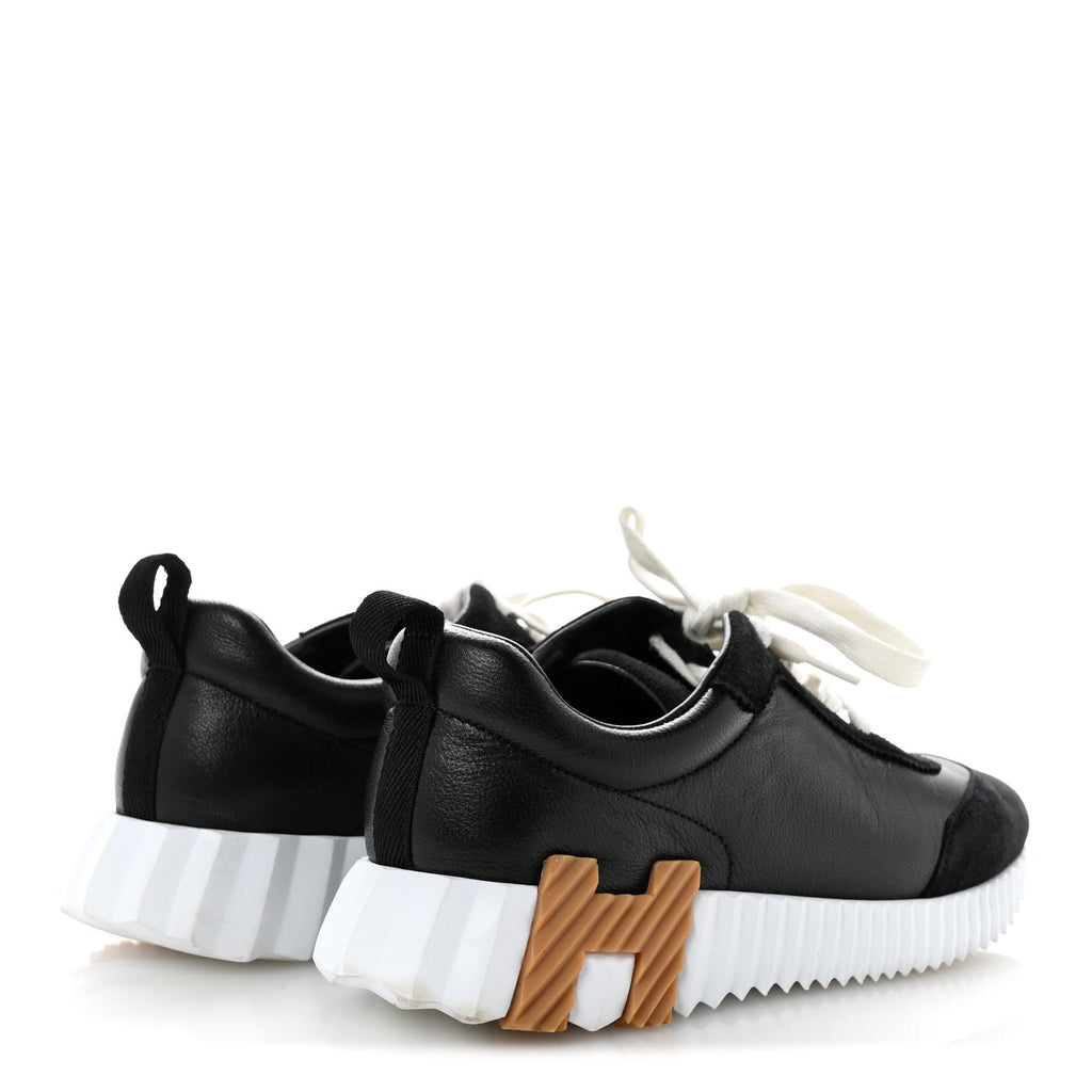 Goatskin Suede Goatskin Bouncing Sneakers 37.5 Black wholesalehk.shop