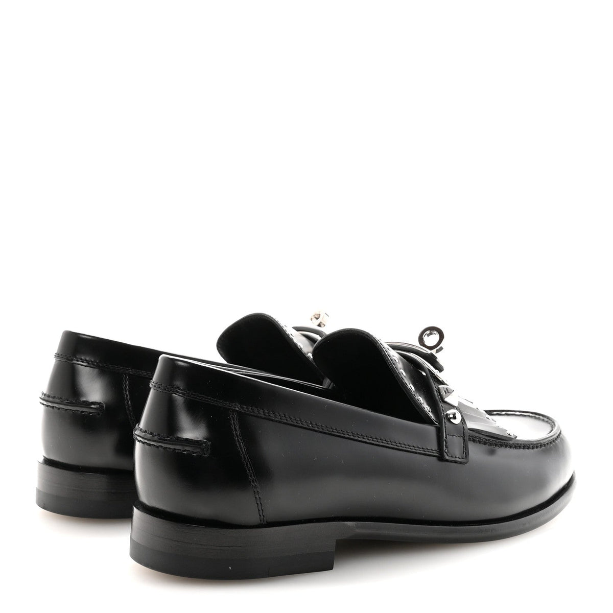 Glazed Calfskin Medor Studded Fringe Womens Destin Loafer 35 Black wholesalehk.shop