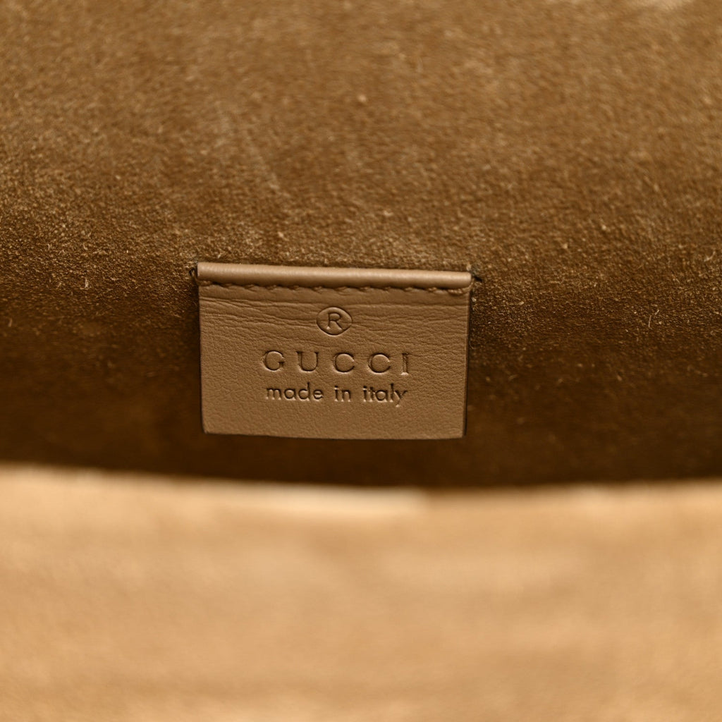 GG Supreme Monogram Suede Crystal Small Dionysus Shoulder Bag Beige Ebony Taupe wholesalehk.shop