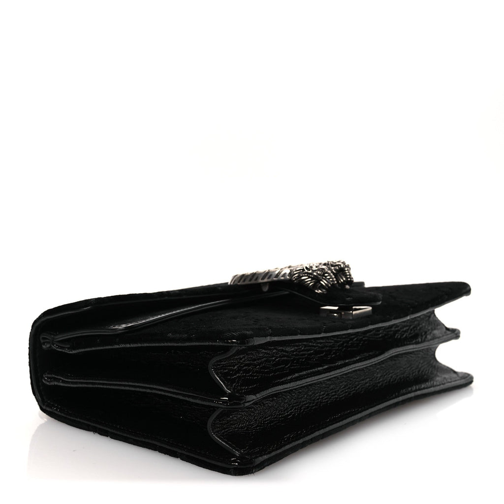 Velvet GG Monogram Small Dionysus Shoulder Bag Black wholesalehk.shop