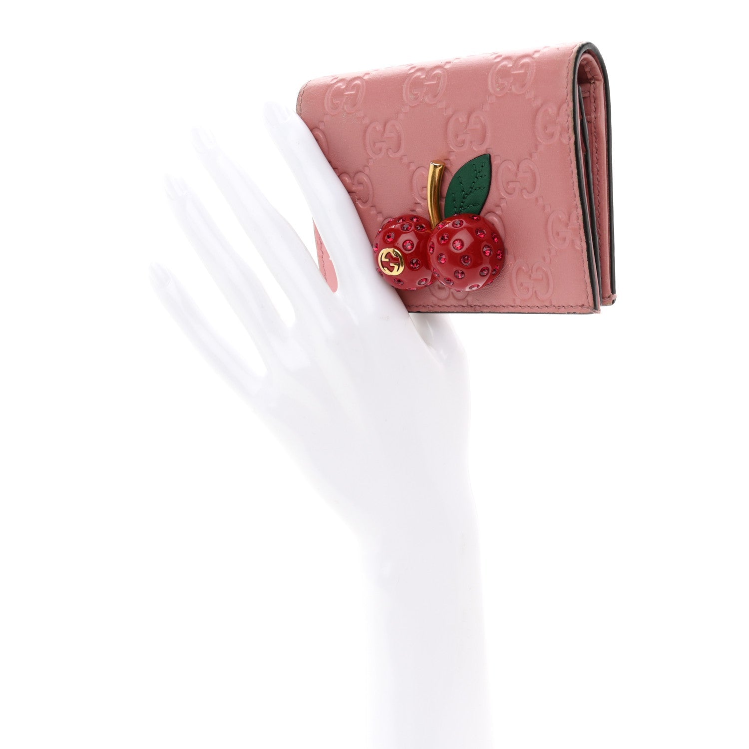 Guccissima Cherries Card Case Wallet Pink £¨ Direct shipment via from wholesalehk.shop
