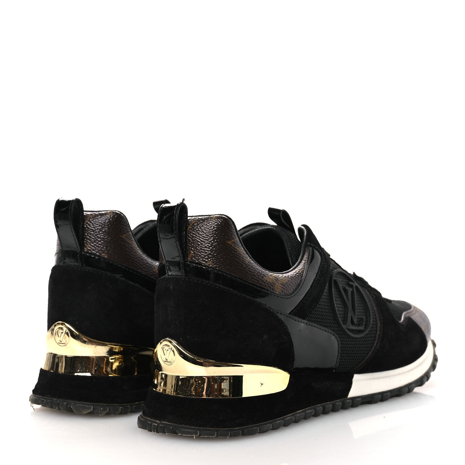 Suede Monogram Run Away Sneakers 36.5 Black £¨ Direct shipment via from wholesalehk.shop