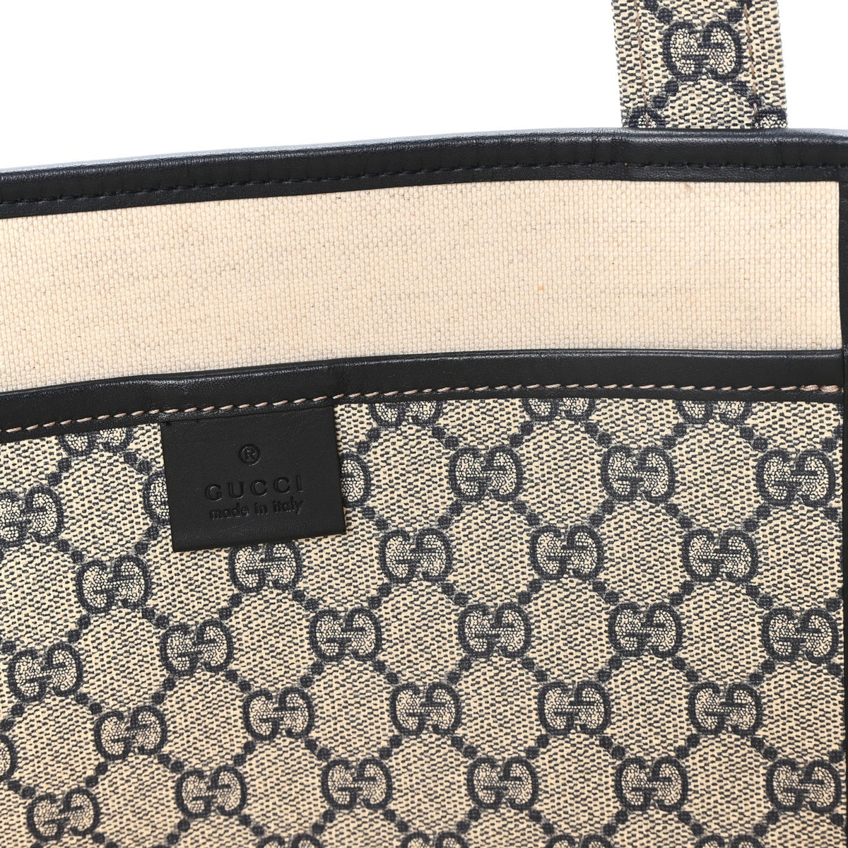 GG Plus Monogram Medium Signature Web Loop Tote Navy wholesalehk.shop