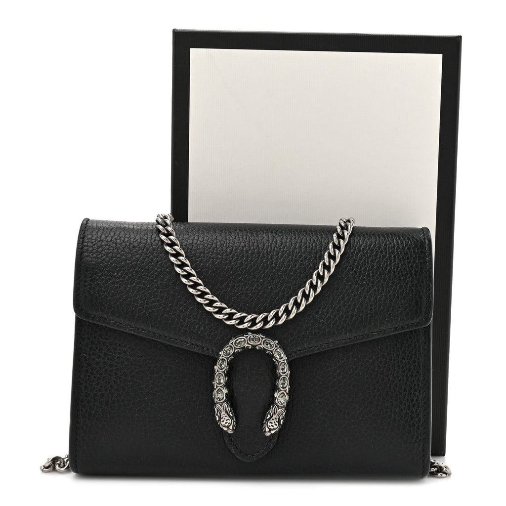 Calfskin Mini Dionysus Chain Wallet Black wholesalehk.shop